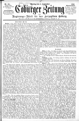 Coburger Zeitung Montag 8. September 1884