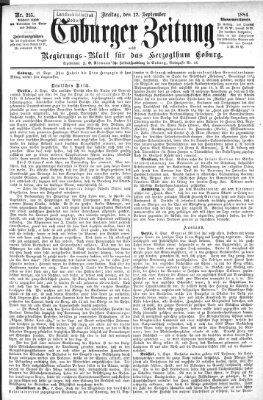 Coburger Zeitung Freitag 12. September 1884
