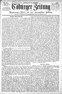 Coburger Zeitung Freitag 19. September 1884