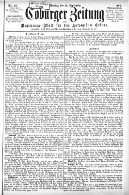 Coburger Zeitung Montag 22. September 1884