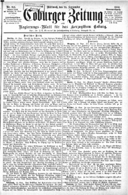 Coburger Zeitung Mittwoch 24. September 1884