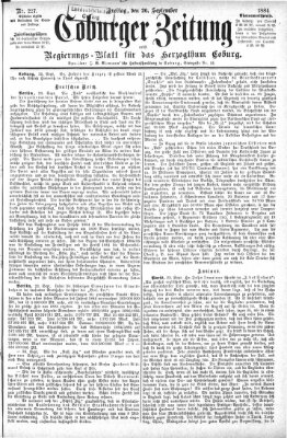 Coburger Zeitung Freitag 26. September 1884