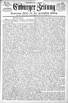 Coburger Zeitung Samstag 4. Oktober 1884