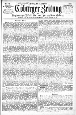 Coburger Zeitung Montag 13. Oktober 1884