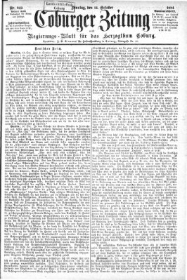 Coburger Zeitung Dienstag 14. Oktober 1884