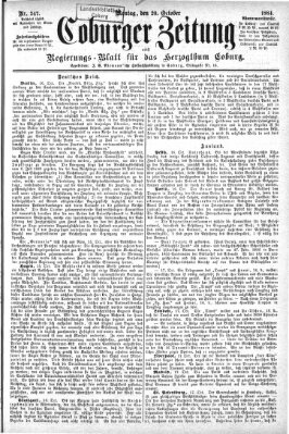 Coburger Zeitung Montag 20. Oktober 1884