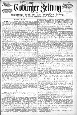 Coburger Zeitung Dienstag 21. Oktober 1884