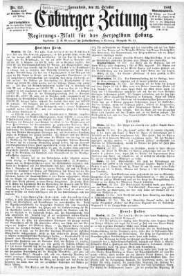 Coburger Zeitung Samstag 25. Oktober 1884