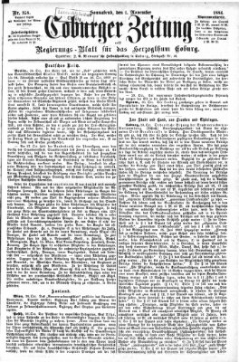 Coburger Zeitung Samstag 1. November 1884