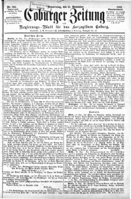 Coburger Zeitung Donnerstag 13. November 1884