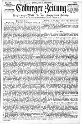 Coburger Zeitung Freitag 14. November 1884