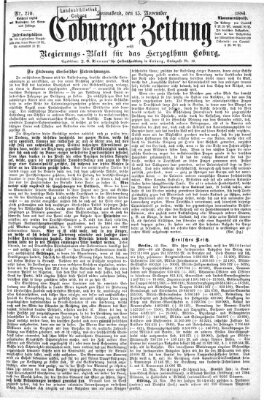 Coburger Zeitung Samstag 15. November 1884