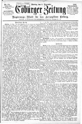 Coburger Zeitung Montag 17. November 1884