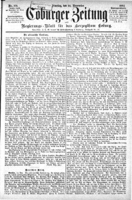 Coburger Zeitung Dienstag 18. November 1884