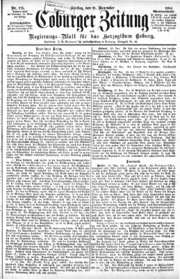 Coburger Zeitung Freitag 21. November 1884