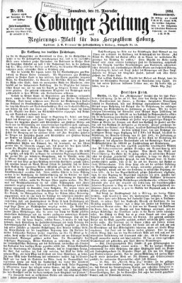 Coburger Zeitung Samstag 22. November 1884