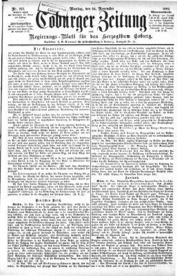 Coburger Zeitung Montag 24. November 1884