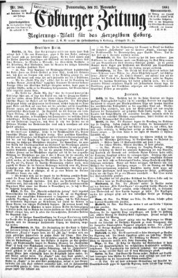 Coburger Zeitung Donnerstag 27. November 1884