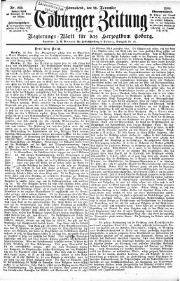 Coburger Zeitung Samstag 29. November 1884