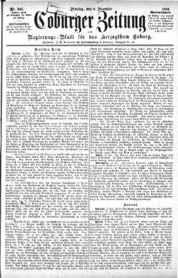 Coburger Zeitung Dienstag 9. Dezember 1884