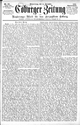 Coburger Zeitung Donnerstag 11. Dezember 1884