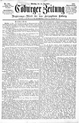 Coburger Zeitung Montag 15. Dezember 1884