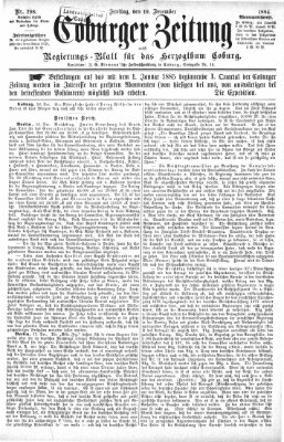 Coburger Zeitung Freitag 19. Dezember 1884