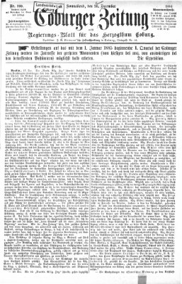 Coburger Zeitung Samstag 20. Dezember 1884