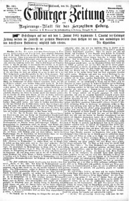 Coburger Zeitung Mittwoch 24. Dezember 1884