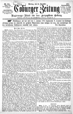 Coburger Zeitung Montag 29. Dezember 1884