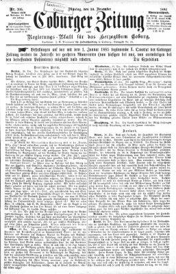 Coburger Zeitung Dienstag 30. Dezember 1884