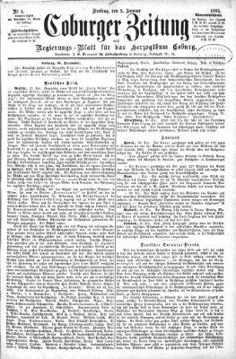 Coburger Zeitung Freitag 2. Januar 1885