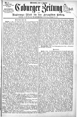 Coburger Zeitung Mittwoch 7. Januar 1885