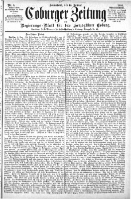 Coburger Zeitung Samstag 10. Januar 1885