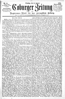 Coburger Zeitung Dienstag 13. Januar 1885