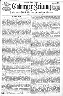 Coburger Zeitung Montag 19. Januar 1885