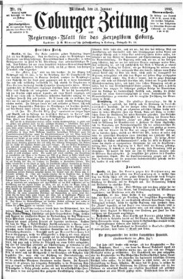 Coburger Zeitung Mittwoch 21. Januar 1885