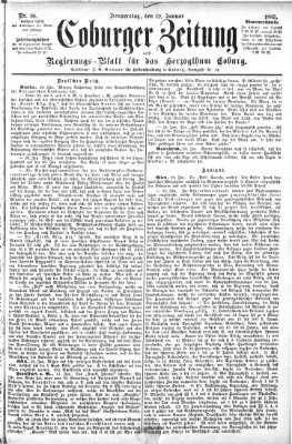 Coburger Zeitung Donnerstag 22. Januar 1885