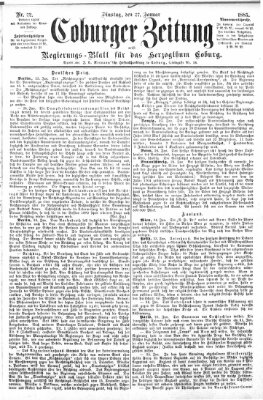 Coburger Zeitung Dienstag 27. Januar 1885