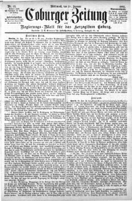 Coburger Zeitung Mittwoch 28. Januar 1885