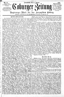 Coburger Zeitung Samstag 31. Januar 1885