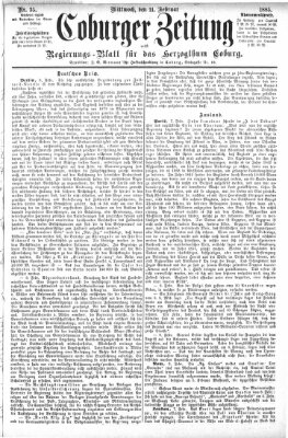 Coburger Zeitung Mittwoch 11. Februar 1885