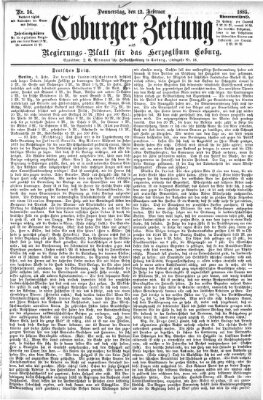 Coburger Zeitung Donnerstag 12. Februar 1885