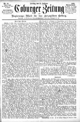 Coburger Zeitung Freitag 13. Februar 1885