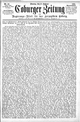 Coburger Zeitung Dienstag 17. Februar 1885