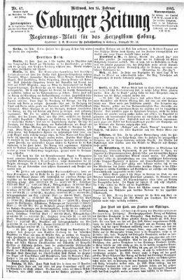 Coburger Zeitung Mittwoch 25. Februar 1885