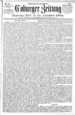 Coburger Zeitung Donnerstag 26. Februar 1885