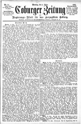 Coburger Zeitung Montag 2. März 1885