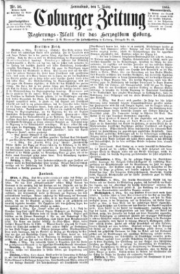 Coburger Zeitung Samstag 7. März 1885