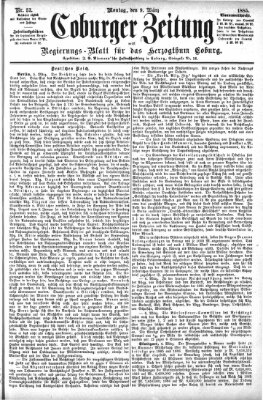 Coburger Zeitung Montag 9. März 1885